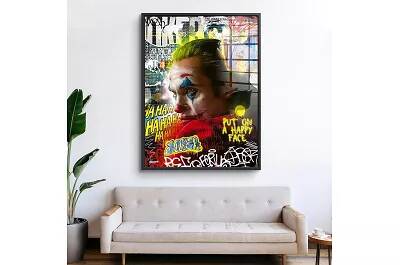 Tableau acrylique Joker Style noir