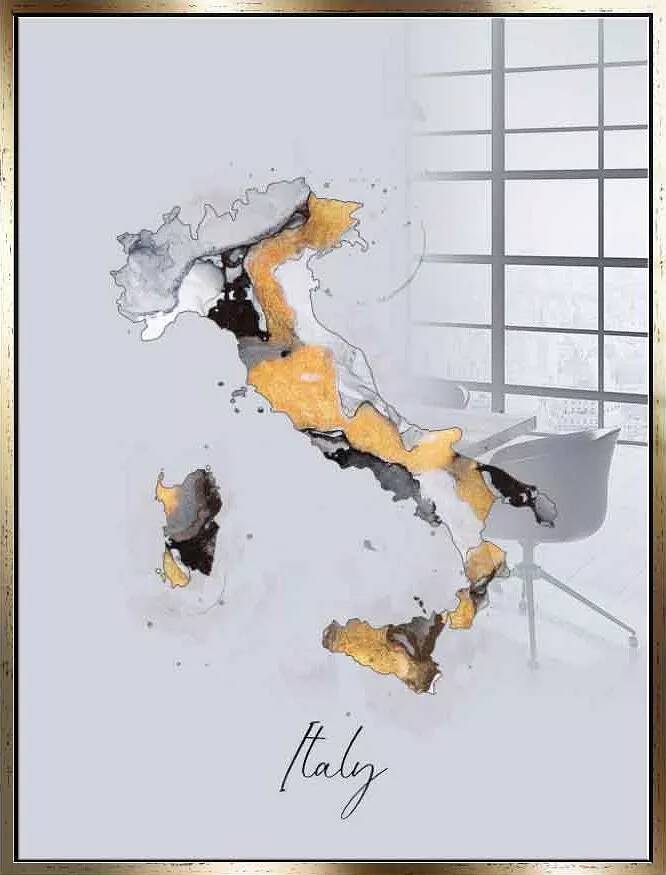 Tableau acrylique Italie doré antique