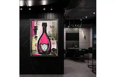 Tableau acrylique Dom Perignon Rose noir
