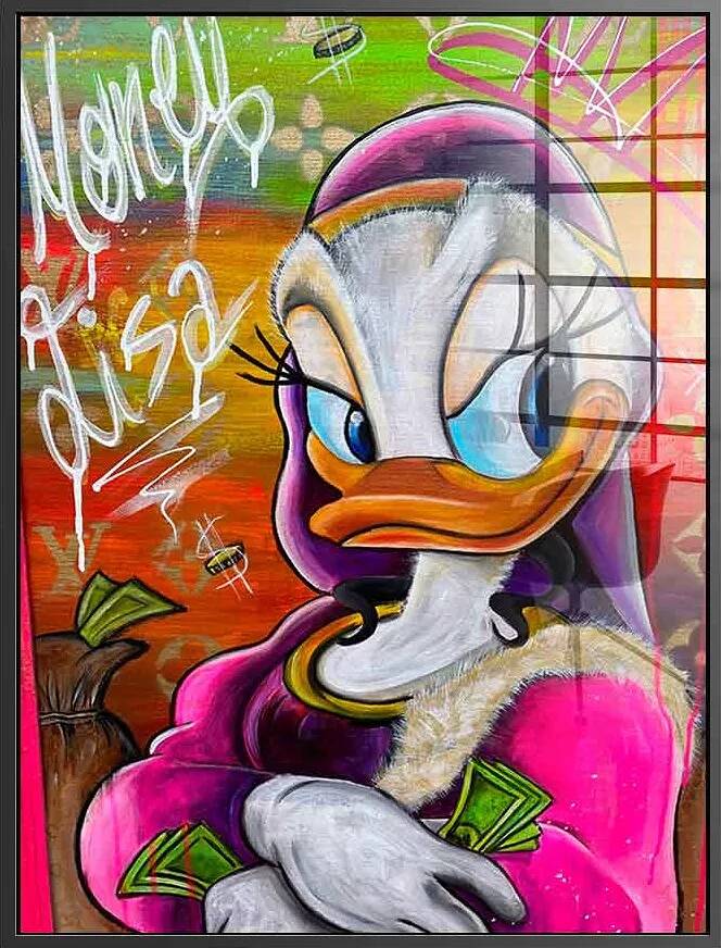 Tableau acrylique Money Lisa Duck noir