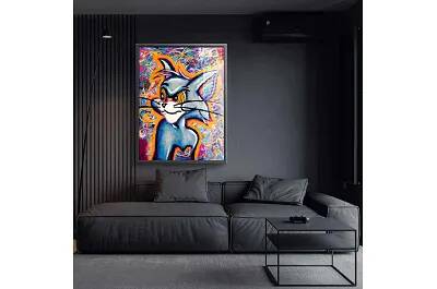 Tableau acrylique Tom Cat noir