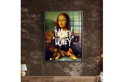 Tableau acrylique Money Honey noir