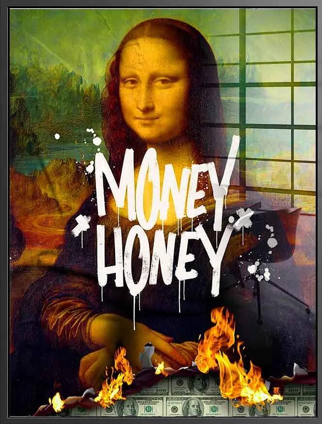 Tableau acrylique Money Honey noir