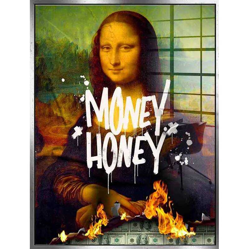 Tableau acrylique Money Honey argent antique
