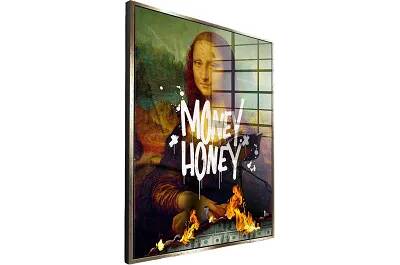 Tableau acrylique Money Honey doré antique