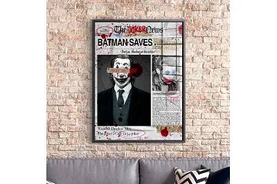 Tableau acrylique Joker News noir