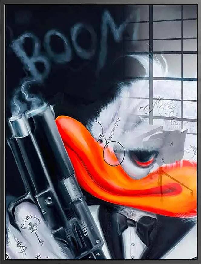 Tableau acrylique Boom Gangster noir