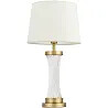 Lampe de table en tissu blanc et métal doré H68