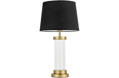 15174 - 166633 - Lampe de table en tissu noir et métal doré