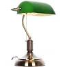 Lampe de table en verre vert et métal laiton H38