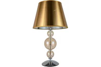 Lampe de table en tissu doré et métal chromé
