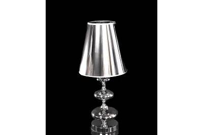 Lampe de table en verre et métal chromé