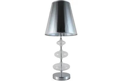 Lampe de table en verre et métal chromé