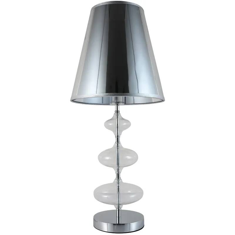 Lampe de table en verre et métal chromé H65
