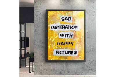 Tableau acrylique Sad Generation noir