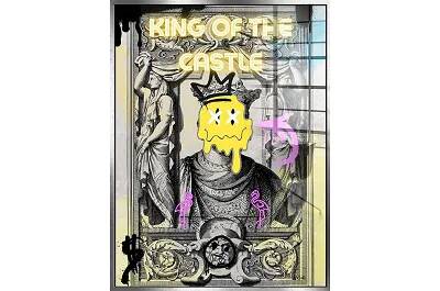 Tableau acrylique King Of The Castle argent antique