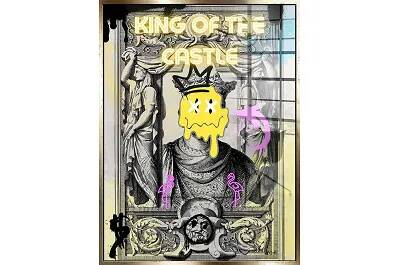 Tableau acrylique King Of The Castle doré antique