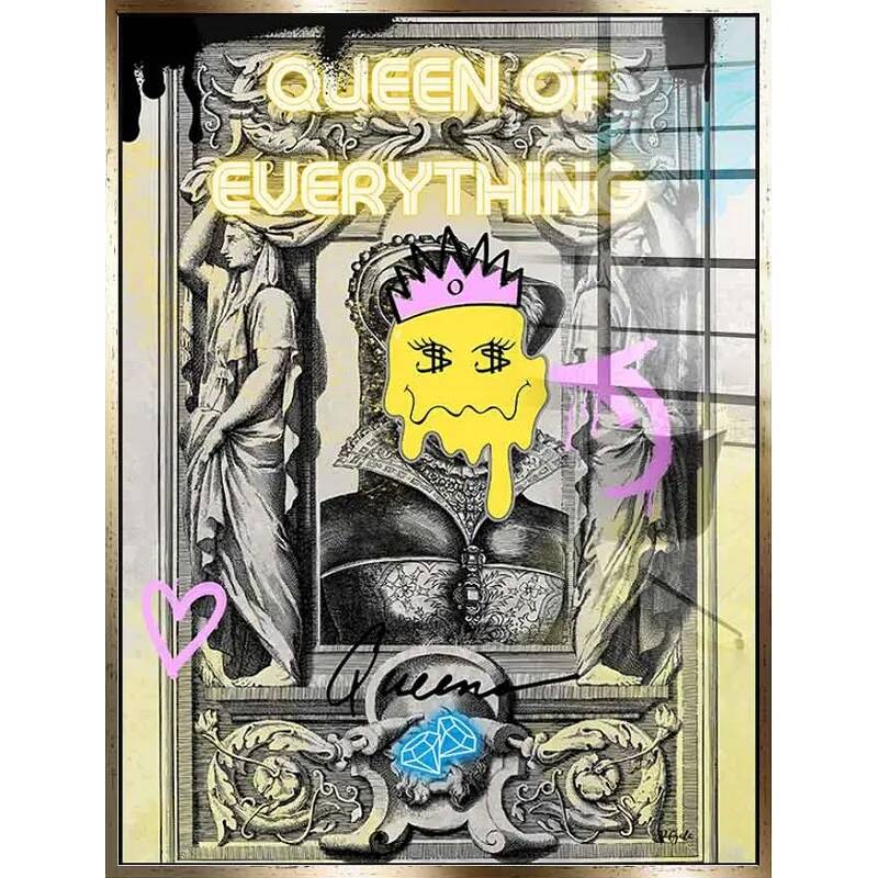 Tableau acrylique Queen Of Everything doré antique