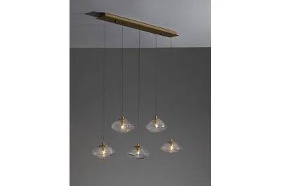 Lampe suspension à LED en verre et métal doré L80