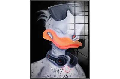 Tableau acrylique Facetune Duck noir