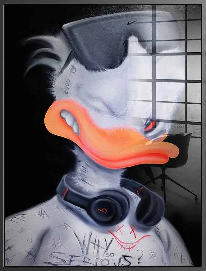 Tableau acrylique Facetune Duck noir