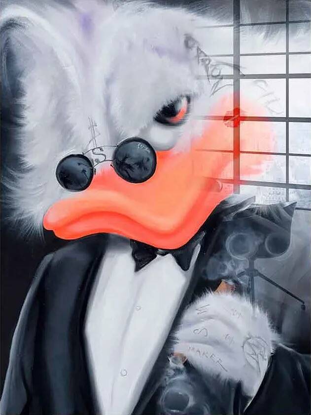 Tableau acrylique Cigarette Duck