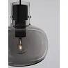 Lampe suspension à LED en verre fumé et métal noir Ø22