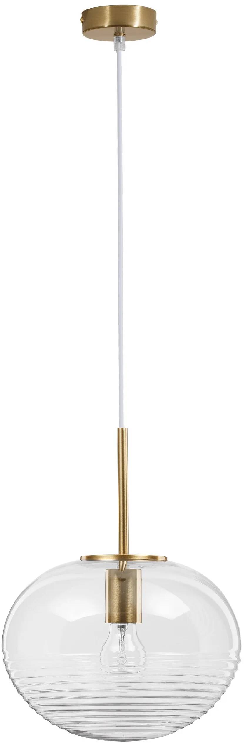 Lampe suspension à LED en verre et métal doré Ø28