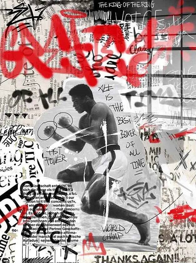 Tableau acrylique Muhammad Ali Boxer