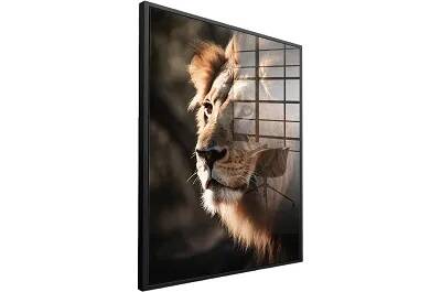 Tableau acrylique Lion noir