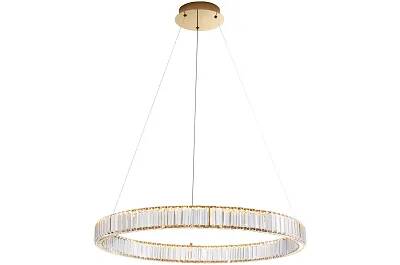 Lampe suspension à LED en cristal et métal doré Ø80