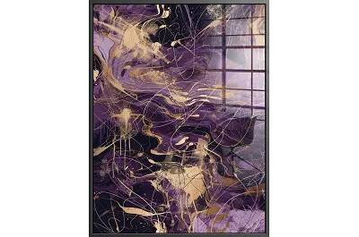 Tableau acrylique Purple Storm noir