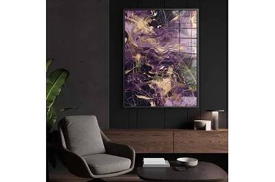 Tableau acrylique Purple Storm noir