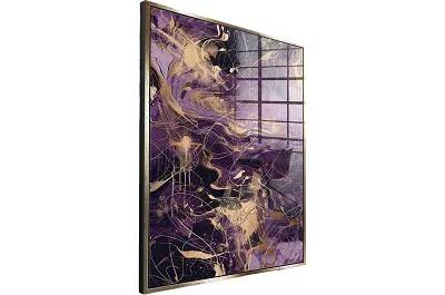 Tableau acrylique Purple Storm doré antique