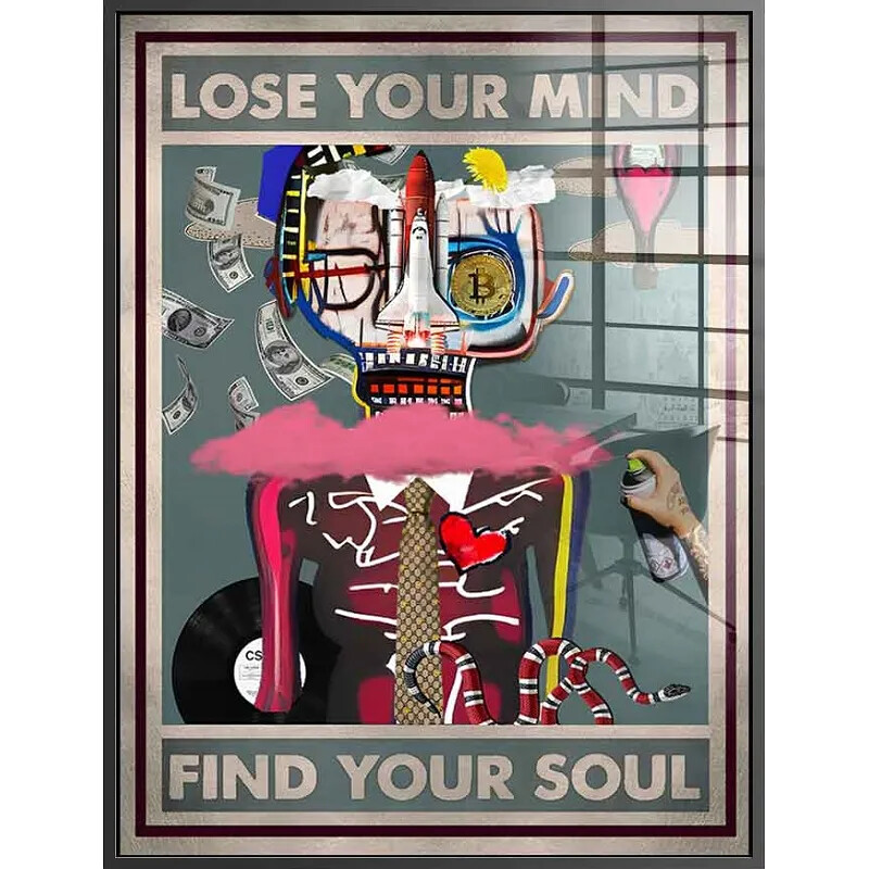 Tableau acrylique Mind Soul noir