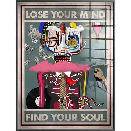 Tableau acrylique Mind Soul noir