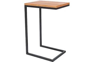 Table d'appoint design en bois et métal noir mat