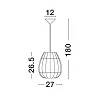 Lampe suspension à LED en rotin naturel Ø27