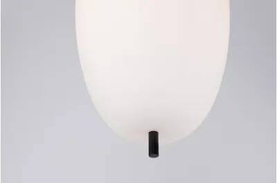 Lampe suspension à LED en verre blanc et métal noir Ø27