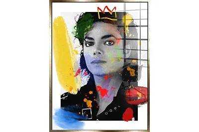Tableau acrylique Michael Jackson doré antique