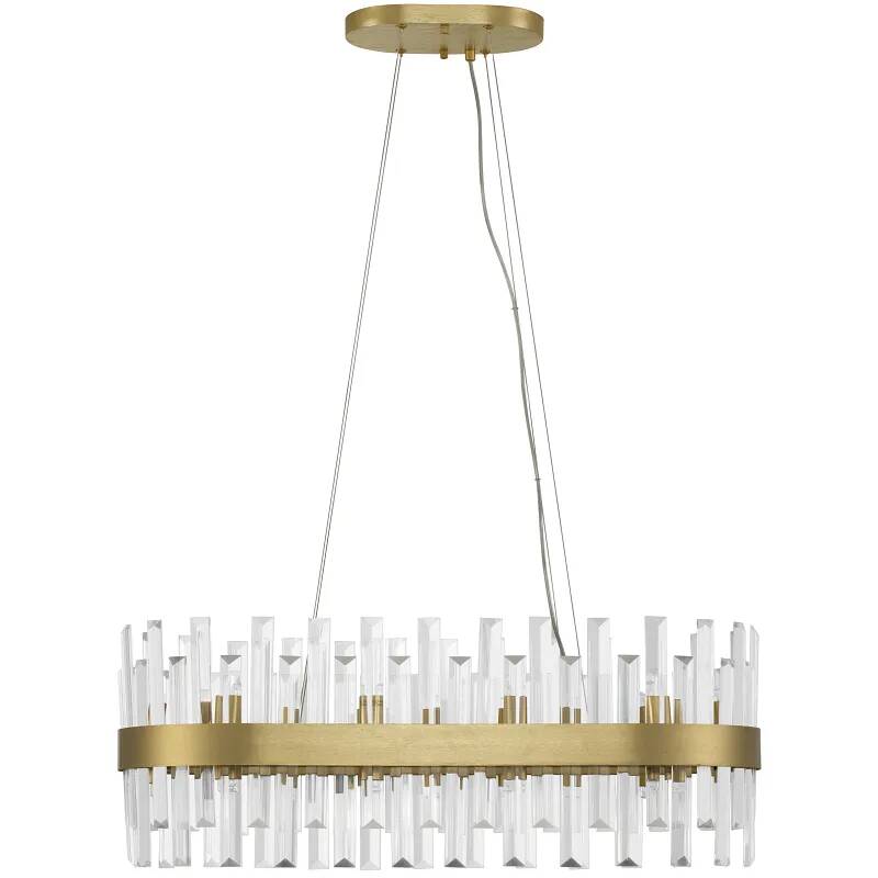 Lampe suspension à LED en cristal et métal doré L80