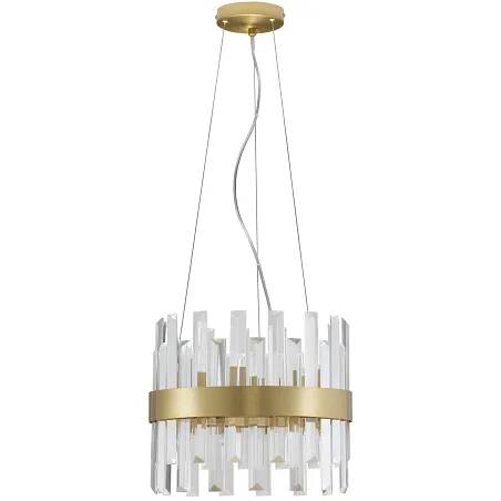 Lampe suspension à LED en cristal et métal doré Ø35