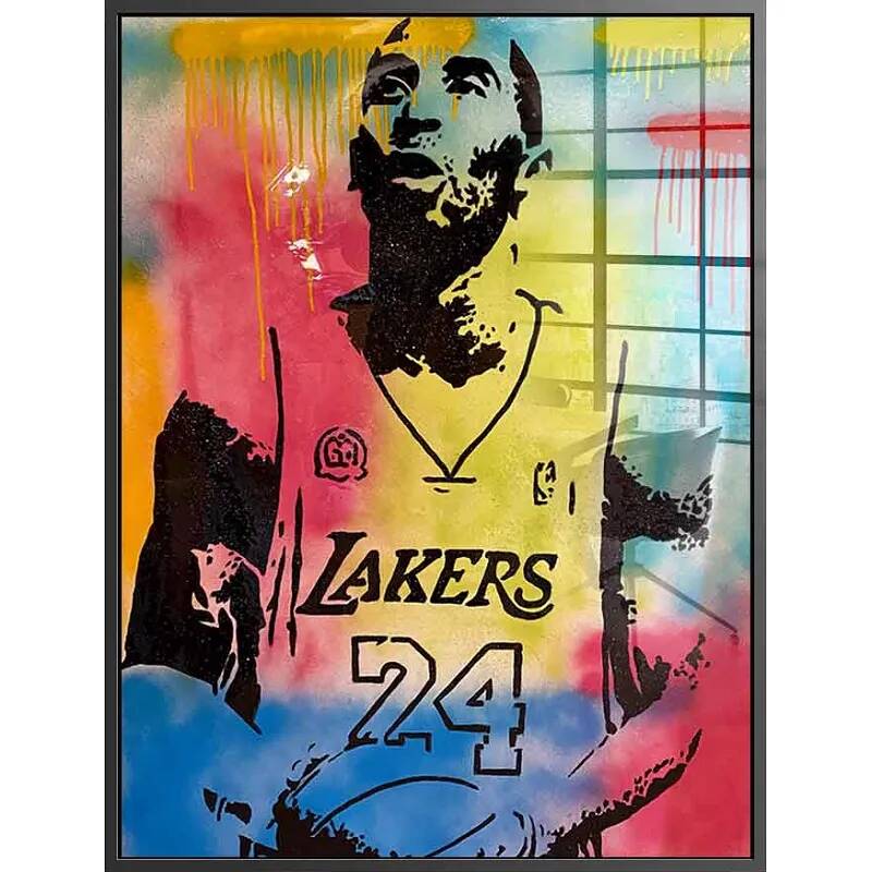 Tableau acrylique Kobe Bryant noir