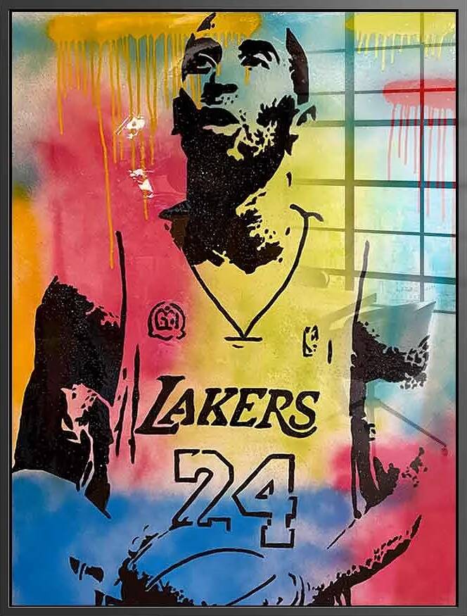 Tableau acrylique Kobe Bryant noir