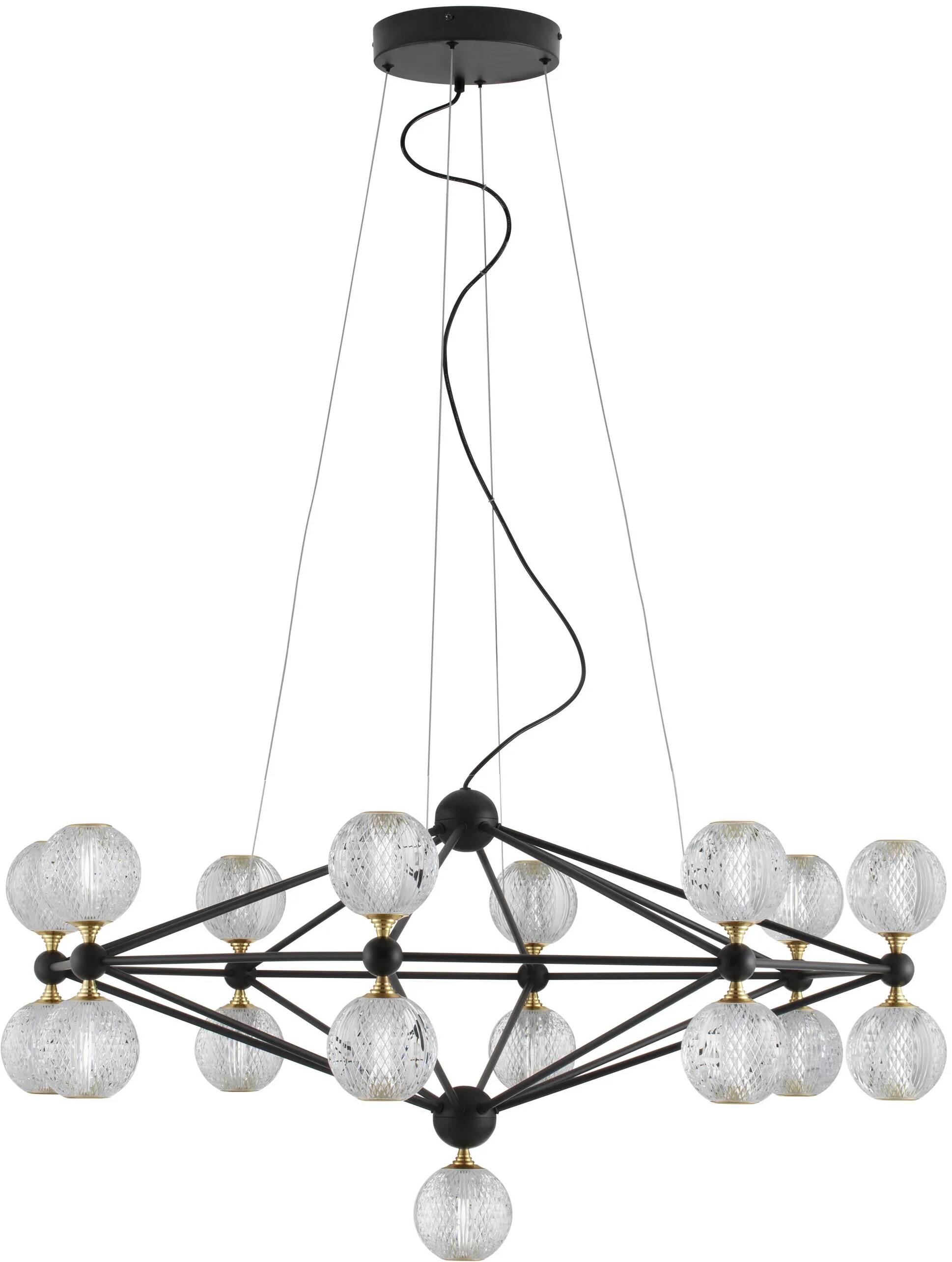 Lampe suspension à LED en acrylique et aluminium noir Ø105