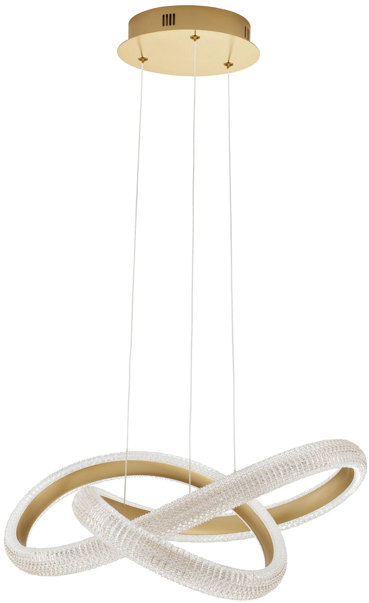 Lampe suspension à LED en acrylique et aluminium doré Ø52
