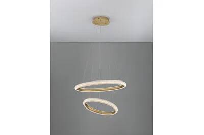 Lampe suspension à LED en acrylique et aluminium doré Ø59