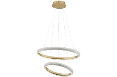 Lampe suspension à LED en acrylique et aluminium doré Ø59