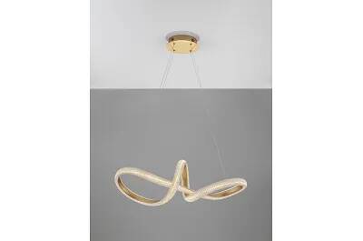 Lampe suspension à LED en acrylique et aluminium doré Ø75