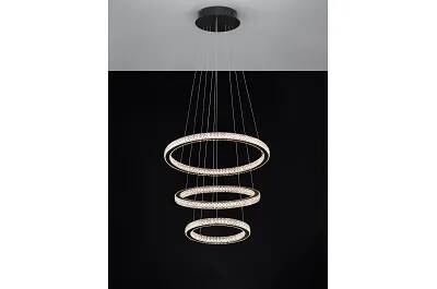 Lampe suspension à LED en acrylique et aluminium noir Ø51